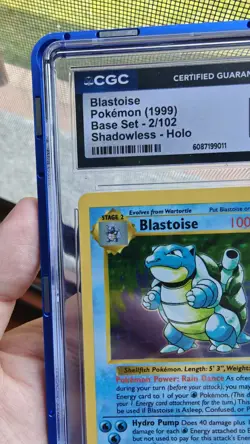 1999 Blastoise #2 Shadowless Base Set Holo Rare CGC 7 Pokemon TCG - Image 2