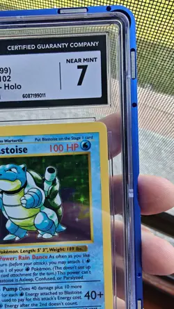1999 Blastoise #2 Shadowless Base Set Holo Rare CGC 7 Pokemon TCG - Image 3