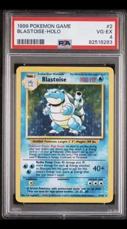 Pokemon TCG 1999 Base Set Blastoise 2/102 Holo Rare PSA 4 Graded photo of card - Image 1