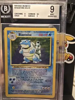 Pokemon 1999 Blastoise #2 Holo Rare Base Set Unlimited BGS 9 MINT TCG - Image 1