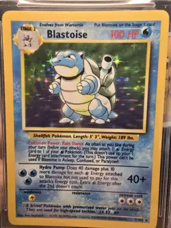 Pokemon 1999 Blastoise #2 Holo Rare Base Set Unlimited BGS 9 MINT TCG - Image 2