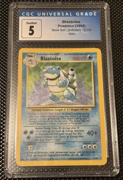 Wizards of the Coast 1999 Pokemon TCG Blastoise 2/102 Base Set Holo CGC 5 - Image 1