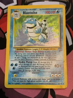 Pokemon TCG Rare Holo Blastoise 2/130 Base Set 2 WOTC 2000 MP - Image 1