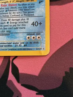 Pokemon TCG Rare Holo Blastoise 2/130 Base Set 2 WOTC 2000 MP - Image 3