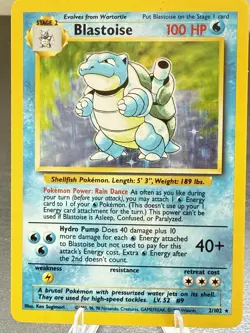 Blastoise Base Set 2/102 Holo Vintage 1999 Never Played Pokemon TCG - Image 2