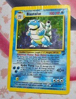 Damaged Pokemon TCG Blastoise 2/130 Holo Rare Base Set 2 (BS2) - Image 1
