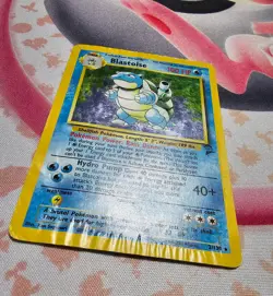 Damaged Pokemon TCG Blastoise 2/130 Holo Rare Base Set 2 (BS2) - Image 2