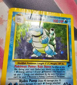Damaged Pokemon TCG Blastoise 2/130 Holo Rare Base Set 2 (BS2) - Image 3