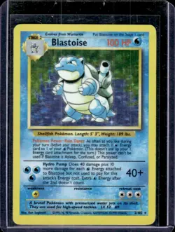 Base Set Pokemon TCG Blastoise 2/102 WOTC Rare Holo Vintage 1999 - Image 1