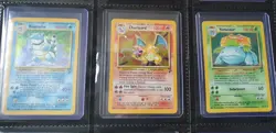Pokemon TCG Base Set 2 Charizard 4/102 Holo Blastoise 2/102 Venusaur 15/102 - Image 1