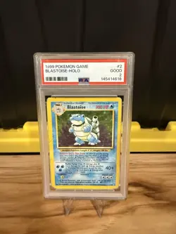 Pokemon TCG Blastoise Holo Unlimited Rare Card Base Set 2/102 PSA 2 - Image 1
