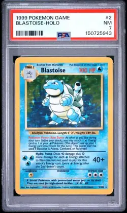 Blastoise 1999 Pokemon TCG Base Set Holo 2 PSA 7 - Image 1