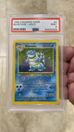 1999 Pokemon TCG Base Set Blastoise Holo 2/102 PSA 9 Mint - Image 1