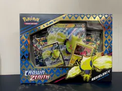 Pokemon TCG Sword & Shield Crown Zenith Regieleki V Collection Sealed Box - Image 1