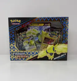 Pokemon TCG Sword & Shield Crown Zenith Regieleki V Collection Sealed Box - Image 1