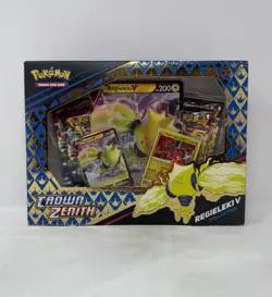 Pokemon TCG Sword & Shield Crown Zenith Regieleki V Collection Sealed Box - Image 1