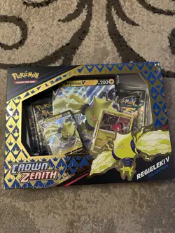 Pokemon TCG Crown Zenith Regieleki V Collection Box Factory Sealed - Image 1