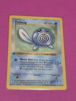 Pokemon Cards Base Set 1st Edition Shadowless Poliwag 59/102 NM - Image 1