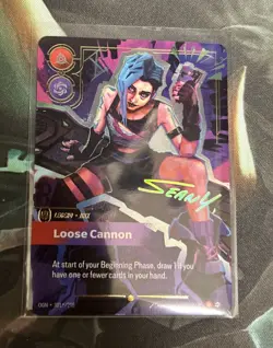 2025 Riftbound Jinx Loose Cannon OGN 301*/298 Over-numbered Signature English - Image 1