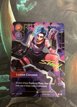 2025 Riftbound Jinx Loose Cannon OGN 301*/298 Over-numbered Signature English - Image 2