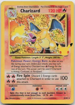Charizard 4/102 Celebrations: Classic Collection Pokemon TCG Holo MP - Image 1