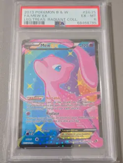 2013 Pokemon B&W Mew EX Legandary Treasures Radiant Collection RC24/25 PSA 6 - Image 1