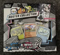 Pokemon TCG Black Bolt & White Flare Poster Collection Box 4 Packs NEW & SEALED✅ - Image 1