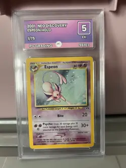 Pokemon TCG Neo Discovery Espeon Holo Card 1/75 Holo Graded 5 - Image 1