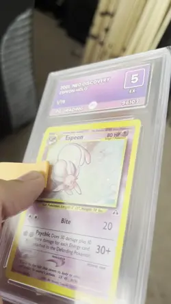 Pokemon TCG Neo Discovery Espeon Holo Card 1/75 Holo Graded 5 - Image 2