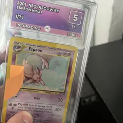 Pokemon TCG Neo Discovery Espeon Holo Card 1/75 Holo Graded 5 - Image 5