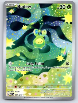 Budew 221/217 Illustration Rare Ascended Heroes Pokemon Holo Near Mint - Image 1