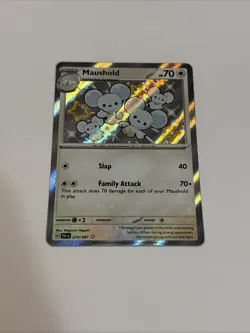 Maushold 210/091 Paldean Fates Baby Shiny Rare Holo Card Pokemon TCG NM/M - Image 1