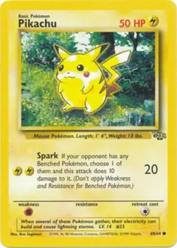 Pikachu 60/64 Jungle Set Unlimited 1999 Pokemon Card - LP - Image 1