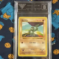 Wizards of the Coast GetGraded 8 1999 Base Set Machop 52/102 Shadowless ENG - Image 1
