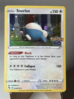 Snorlax 055/078 Holo Rare Pokemon GO Cosmo Holo NM - Image 2