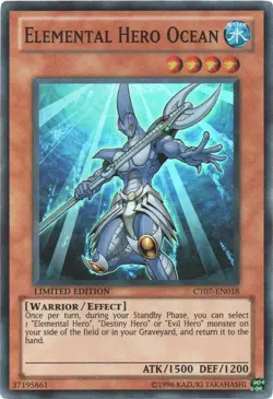 Elemental HERO Ocean CT07-EN018 2010 Collectors Tins Yu-Gi-Oh Limited NM - Image 1