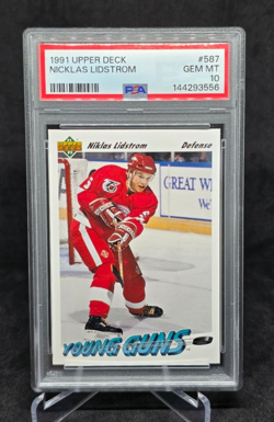 1991 Upper Deck - Nicklas Lidstrom #587 Young Guns RC Red Wings - PSA 10 GEM MT - Image 3