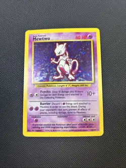 Mewtwo 10/102 Holo Rare Base Set Unlimited Pokemon English LP - Image 1