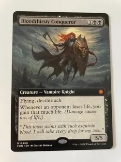 Bloodthirsty Conqueror Extended Art Foundations 460 MTG NM Free Tracked Shipping - Image 1