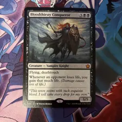 MTG - Bloodthirsty Conqueror. Foundations. Mythic Creature — Vampire Knight. - Image 1