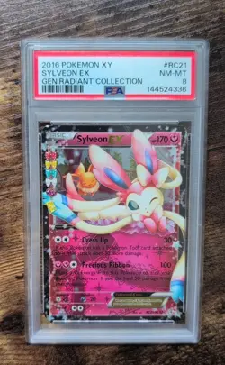 Sylveon Ex RC21/RC32 XY Generations Radiant Collection Pokemon Card PSA 8 - Image 1