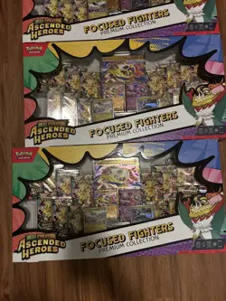 Set of 4 Pokemon Ascended Heroes Focused Fighters Premium Collection 56 packs! - Image 3