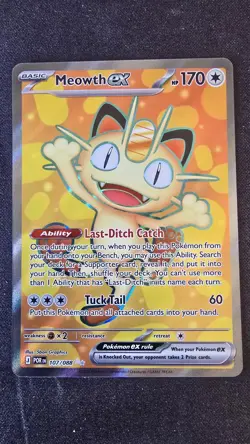 Meowth EX 107/088 Perfect Order Ultra Rare Pokemon Card LP - Image 1
