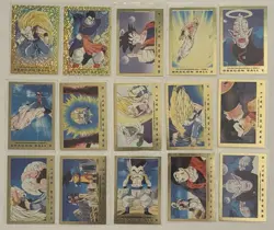 Dragon Ball Z 1989 Series 3 Bird Studio - GOLD - (Lot of 15 cards, 2 Holo/Prism) - Image 1