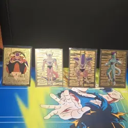 Dragon Ball Z AMADA Trading Card Lot 4 Cards Gold Foil Frieza 1999 JPP - Image 1