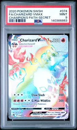 Charizard VMAX 74 Champion’s Path Secret Rare CPA English Pokemon PSA 9 - Image 1