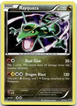 Rayquaza XY141 Holo Promo XY Promo Pokemon Heavily Played - Image 2