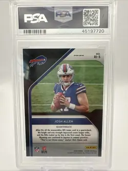 2018 Panini Prizm Rookie Introduction Josh Allen #RI-5 Silver Prizm (RC) PSA 10 - Image 2