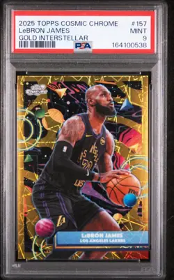 Psa 9 2025 Topps Chrome Cosmic Lebron James True Gold Ref /50 Mint Lakers - Image 1