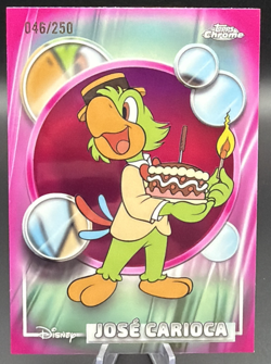2026 Topps Chrome Disney Jose Carioca Pink Refractor #/250 The Three Caballeros - Image 1